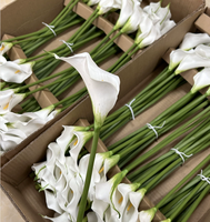 Fleurs artificielles Calla Lily en EVA souple, effet toucher réel, pour décoration de mariage