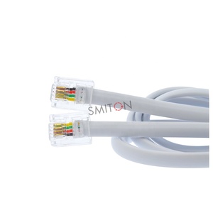 <span class=keywords><strong>Cable</strong></span> Telefónico Plano de <span class=keywords><strong>4</strong></span> <span class=keywords><strong>Hilos</strong></span> para Interiores con Conector RJ11 de 6 Pines 6P4C para Comunicación - Product Image 1