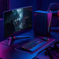 Boîtier PC ATX professionnel de taille moyenne avec panneau latéral en verre trempé pour bureau professionnel et jeux sur ordinateur de bureau, prend en charge le radiateur de 360 mm