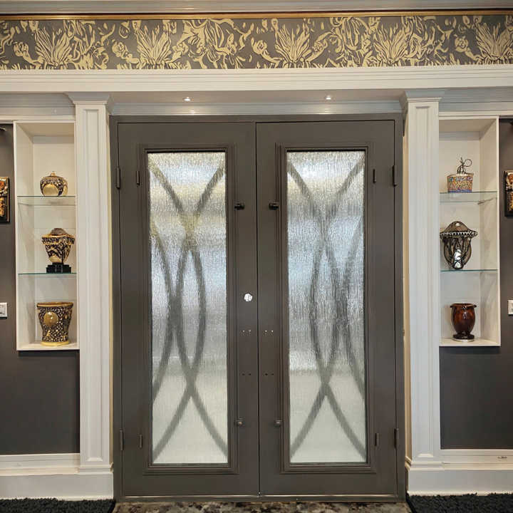 Hinging Entrance Modern Glass Iron Door Design Front Entry Door for ...