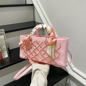 Sac à main pour femme, style industriel, avec broderie et foulard, nouvelle mode, texture, sac <span class=keywords><strong>Lady</strong></span> <span class=keywords><strong>Diana</strong></span>, tendance, porté épaule - Product Image 6