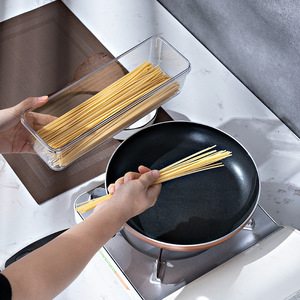 Boîte de rangement rectangulaire hermétique pour nouilles, pâtes et autres aliments secs, qualité alimentaire, avec couvercle à clip. - Product Image 3