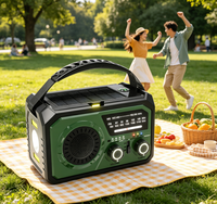 Linterna LED de Emergencia Recargable Portátil de 16000mAh con Manivela, Energía Solar y Radio