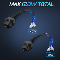 2 Pièces Adaptateur de connecteur H16 vers cosses à fourche avec faisceau de câblage pour phare antibrouillard LED, capacité 120W, pour Jeep JK 07-24