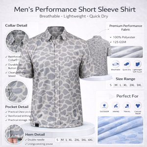 Chemises de randonnée et de chasse pour hommes, design personnalisé, UPF 50+, respirantes, séchage rapide, protection solaire, performance, boutonnées - Product Image 2