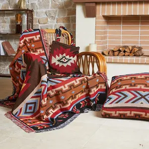 Coperta tessuta per decorazioni per la casa del produttore coperta per arazzi da picnic in cotone riciclato personalizzato