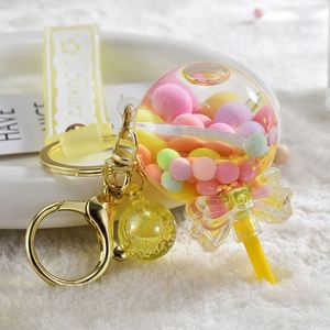 Hot Selling Quicksand Bottle Acrylic Oil Filled Lollipop <b>Key</b> <b>Chain</b> Cute Bag Pendant Car <b>Key</b> Ring Small Gift - Product Image 5