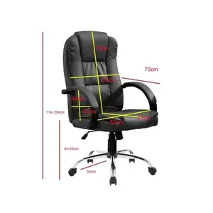 Sillas decorativas de oficina giratorias sin brazos contemporáneas modernas patas de hierro de cuero sintético muebles de oficina comercial - Product Image 4