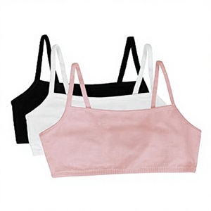 Soutien-gorge de sport sans couture pour femme, bretelles spaghetti, col rond, maintien léger, respirant, couleur unie, bralette de yoga rose, blanc, noir - Product Image 2
