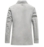 Jaket tabir surya pria, jaket kasual lengan panjang dengan penutup kancing sebaris, jaket tabir surya tipis musim panas untuk pria