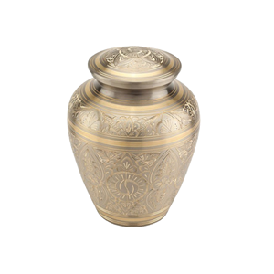 Urne funéraire classique en laiton pour cendres, avec motif sculpté, fournitures funéraires, urnes traditionnelles, vente chaude - Product Image 1