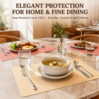 Set de table en silicone personnalisé, résistant à la chaleur, pour salle à manger, cuisine, maison, facile à nettoyer, antidérapant, protection de la vaisselle de qualité alimentaire