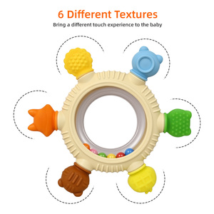Mordedor de silicona de grado alimenticio con sonajero de animales, juguete sensorial no tóxico para calmar encías doloridas, juguete masticable para bebés y recién nacidos - Product Image 4