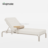 Chaise longue de luxe moderne pour l'extérieur, lit de soleil rembourré pour jardin, patio, canapé-lit pour hôtel, bord de piscine