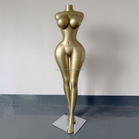 Mannequins Femme Grande Taille Corps Entier en Fibre de Verre Courbes BBL Mina Modèles Doré Mat pour Boutique – Vente