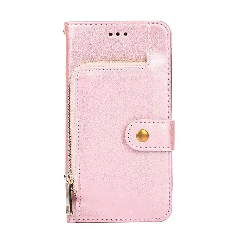 For iPhone 12 Pro Max(6.7) Scratch-resistant Flip Leather Case with Multi-function Zipper Wallet and Wrist Strap