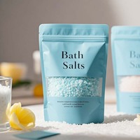 Sac d'emballage avec fermeture éclair en plastique debout personnalisé numérique imprimé en gros pour sceller à chaud le sel de mer de sel de bain
