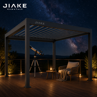 Jiake 6063-T5 Aluminium-Pergola mit Motorisiertem Lamellendach für Sternbeobachtung, Terrasse, Garten, Pavillon und Außenbereich