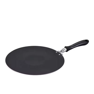 Padella Antiaderente in Lega di Alluminio per Crêpes, Tawa Rotonda con Base Multistrato e Manico in Plastica per Fornelli a Gas - Product Image 1