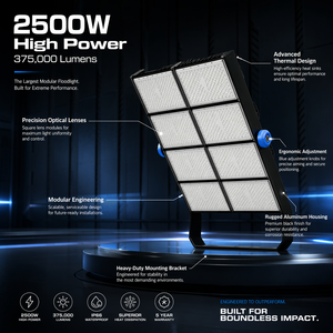 ไฟสปอร์ตไลท์ LED สำหรับสนามฟุตบอล สนามกีฬา สนามคริกเก็ต กำลังไฟ 2500 วัตต์ ดีไซน์ทรงกลม คุณภาพสูง มาตรฐาน IP66 เหมาะสำหรับเสาสูง - Product Image 4