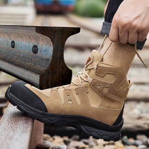 Botas de seguridad de trabajo al aire libre impermeables alta transpirabilidad <span class=keywords><strong>Oxford</strong></span> cuero nobuk punta de acero antideslizante duradero para zapatos de seguridad de invierno - Product Image 3