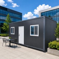 Maison modulaire détachable en conteneur gris foncé durable pour bureau de chantier et logement