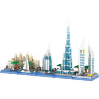 LZ8316 2220pcs Jouets Assemblés Modèle 3D Mini Brique France Tour Eiffel Burj Khalifa Famous Landmark Dubai Building Block Sets