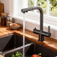 Robinet de cuisine rétractable avec design coulissant et rotation à 360° °   Robinet de cuisine pivotant en laiton pour eau potable directe