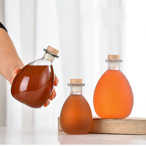 Botellas de Vidrio con Forma de Gota de Agua <span class=keywords><strong>Fost</strong></span> con Tapa de Rosca para Café, Té, Jugo, Vino, 100 ml, 250 ml, 380 ml, 500 ml, Botella de Corcho - Product Image 6
