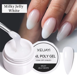 Gel UV de construction auto-nivelant pour extension d'ongles en gelée, blanc laiteux, rose nude, gels durs à construction rapide - Product Image 4