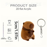 Porte-clés Capybara Adorable en Acrylique, Pendentif Animal de Dessin Animé, Breloque pour Sac, Décoration, Cadeau pour Sac à Dos, Clés de Voiture, Anniversaire, Noël