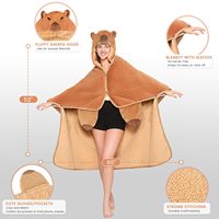 Tragbare Plüsch-Deckenjacke für Frauen & Kinder Premium Weiche Gemütliche Dicke Warme Übergroße Sherpa-Fleece-Wurfdecke mit Kapuze