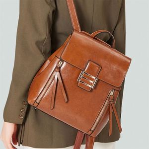 <b>Ladies</b> Genuine Leather Shoulder Bag Multi Function Fashion Women Handbag Casual <b>Backpack</b> - Product Image 2