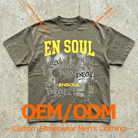 Schweres, enzymgewaschenes, DTG-bedrucktes Graffiti-Sprühfarben-Splatter Oversized T-Shirt aus 100% Baumwolle mit individuellem Logo für Herren Streetwear