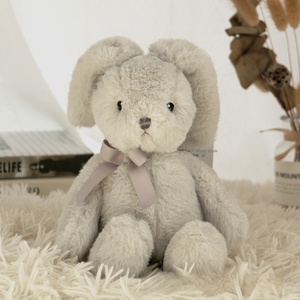 Peluche artisanale mignonne pour couple, lapin rose et lapin violet avec nœud papillon, rembourrée en coton PP, 25/35 cm - Product Image 5