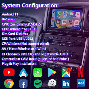 Lsailt 8 + 128GB Android Carplay đa phương tiện Video giao diện cho 2007-2010 Nissan GT-R R35 JDM GTR - Product Image 6