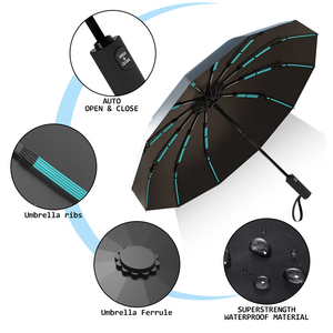 Luxe 16k Double Bones Grand Parapluie Hommes Femmes/Vente en gros Parapluies de golf automatiques Coupe-vent Compact pour la pluie de voyage - Product Image 3