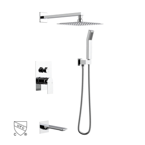 douche ensemble de douche murale <span class=keywords><strong>baignoire</strong></span> en acier inoxydable pommeau de douche à effet pluie et ensemble de poignées - Product Image 1