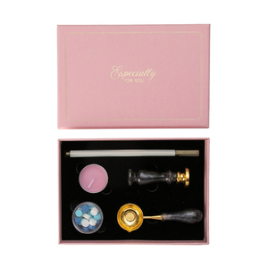 Kit de sceau de cire artisanal avec logo personnalisé d'usine, cuillère à manche en bois pour mariage, sceau de cire laqué, avec boîte cadeau - Product Image 6