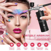 Kit Aérographe Professionnel Sans Fil Rechargeable avec Compresseur d'Air pour Nail Art, Maquillage, Barbier et Décoration de Gâteaux