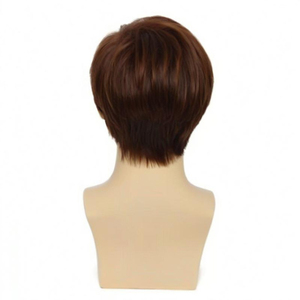 Perruques Courtes <span class=keywords><strong>Afro</strong></span> Ondulées Premium pour Hommes, Couleur Noir-Brun, Fibres Haute Température, Ligne de Cheveux Naturelle, Résistantes à la Chaleur, Ajustables - Product Image 3