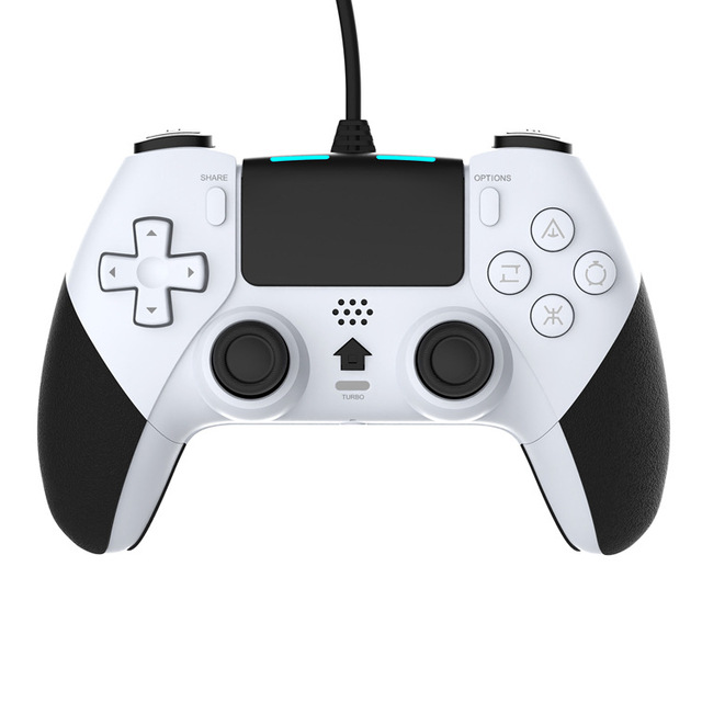 Wired Game Controller for PS4 Console Six Axis Gyro Dual Vibration 1.8 USB Cable PC Gaming Joystick Turbo Back Programmable Key