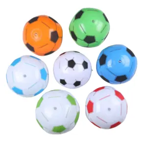 Pelota de fútbol de plástico de PVC con logotipo personalizado de fábrica al por mayor, juguetes inflables para exteriores, pelota de playa redonda para niños