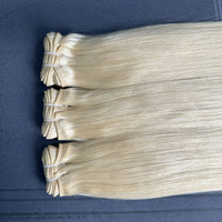 Extensiones de Cabello Humano Natural Liso de Primera Calidad # Cabello Humano Virgen 613 100% Doble Trama, Cabello Vietnamita, Precio al por Mayor