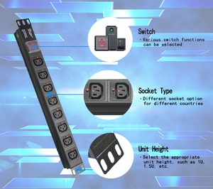 LE Data Center - Regleta de Alimentación PDU de 6 Vías, Universal, con Certificación ISO, para Montaje en Rack, Fabricada en Aleación de Aluminio y Plástico, 220-250 VCA - Product Image 2