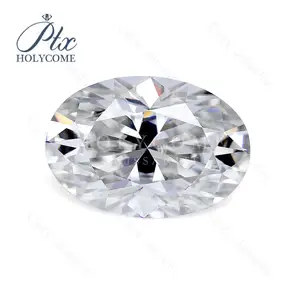 Prix de gros GRA VVS1 Moissanite Oval Cut DEF Blanc Gris Champagne Vivid Blue Lab Emerald Black Color For Holycome ma