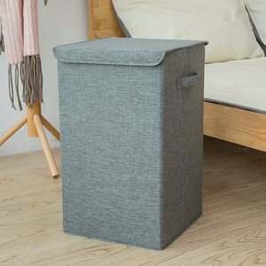 Cesto de Ropa Plegable 3D de Algodón y Lino Engrosado con Tapa, Gran Capacidad, Estilo Moderno y Sencillo, No Requiere Instalación - Product Image 6
