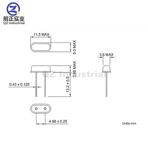 QZ nouvel oscillateur à cristal passif à quartz DIP HC-49S de haute qualité 10.7M 10.7MHz - Product Image 3