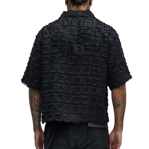 <span class=keywords><strong>Camicia</strong></span> Estiva <span class=keywords><strong>Nera</strong></span> a Quadri per <span class=keywords><strong>Uomo</strong></span> Taglie Forti, Manica Corta, Vestibilità Ampia, Scollo a V con Bottoni - Product Image 2