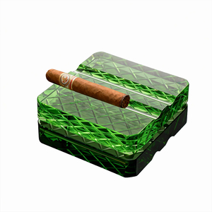 كريستال مربع مزدوج الأخاديد بتصميم شبكي ماسي رائع ومضيء، مصنوع يدويًا ومنقوش بالليزر، قابل للتخصيص، فاخر ومتين للمنزل في العطلات - Product Image 2